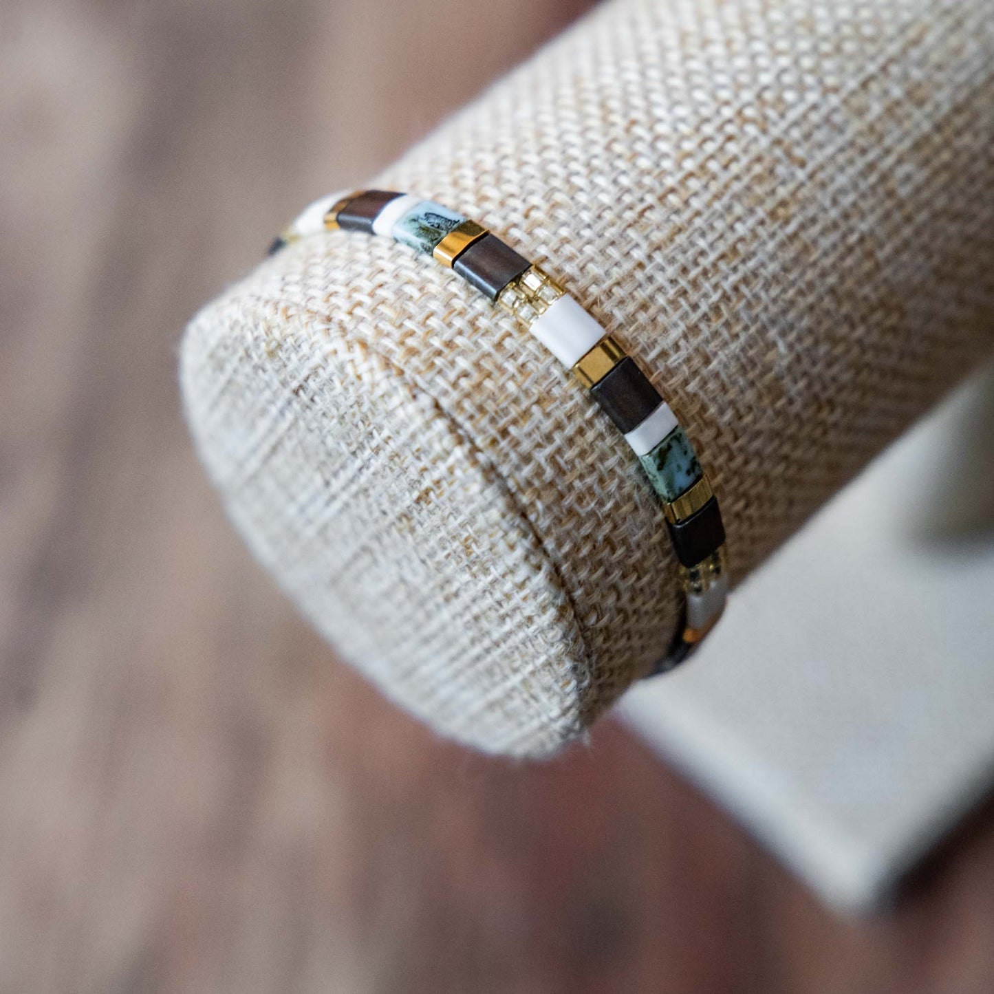 Bracelet en perles Miyuki blue & brown