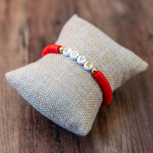 Bracelet Heishi rouge