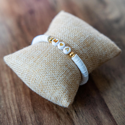 Bracelet Heishi blanc