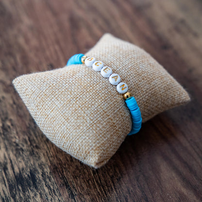 Bracelet Heishi bleu ciel