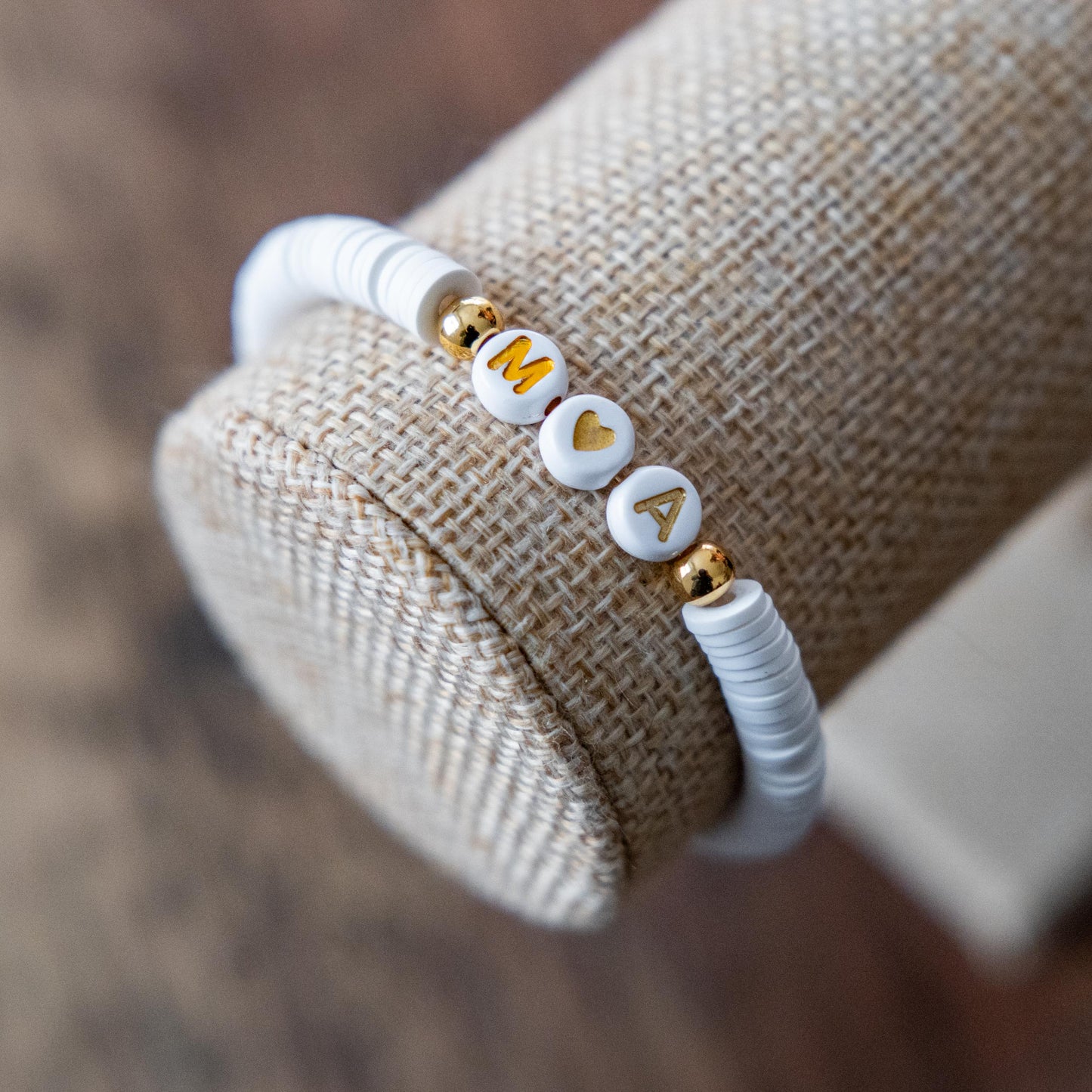 Bracelet Heishi blanc